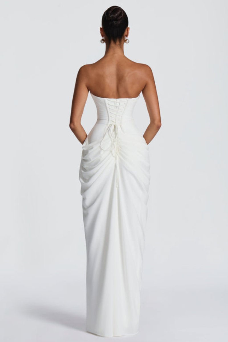 Slimzy Women's Strapless Draped Side-Slit Maxi Dress – product image 12 of 18