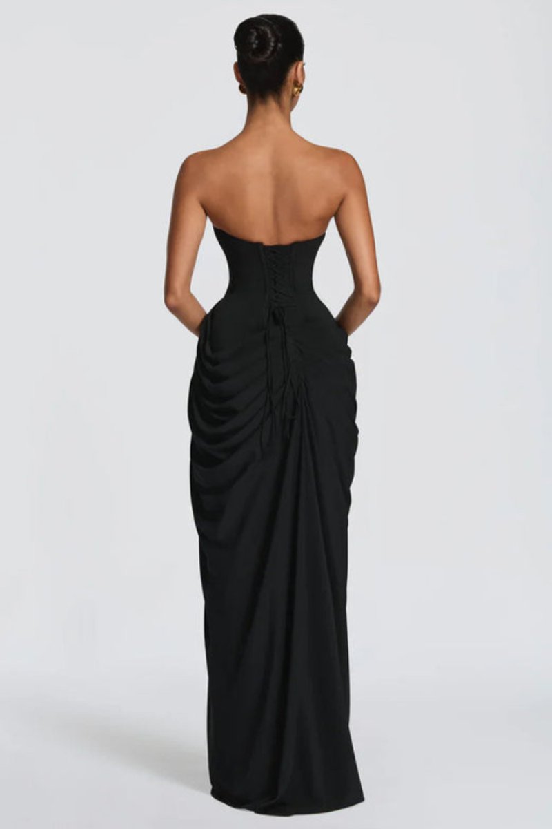 Slimzy Women's Strapless Draped Side-Slit Maxi Dress – product image 17 of 18