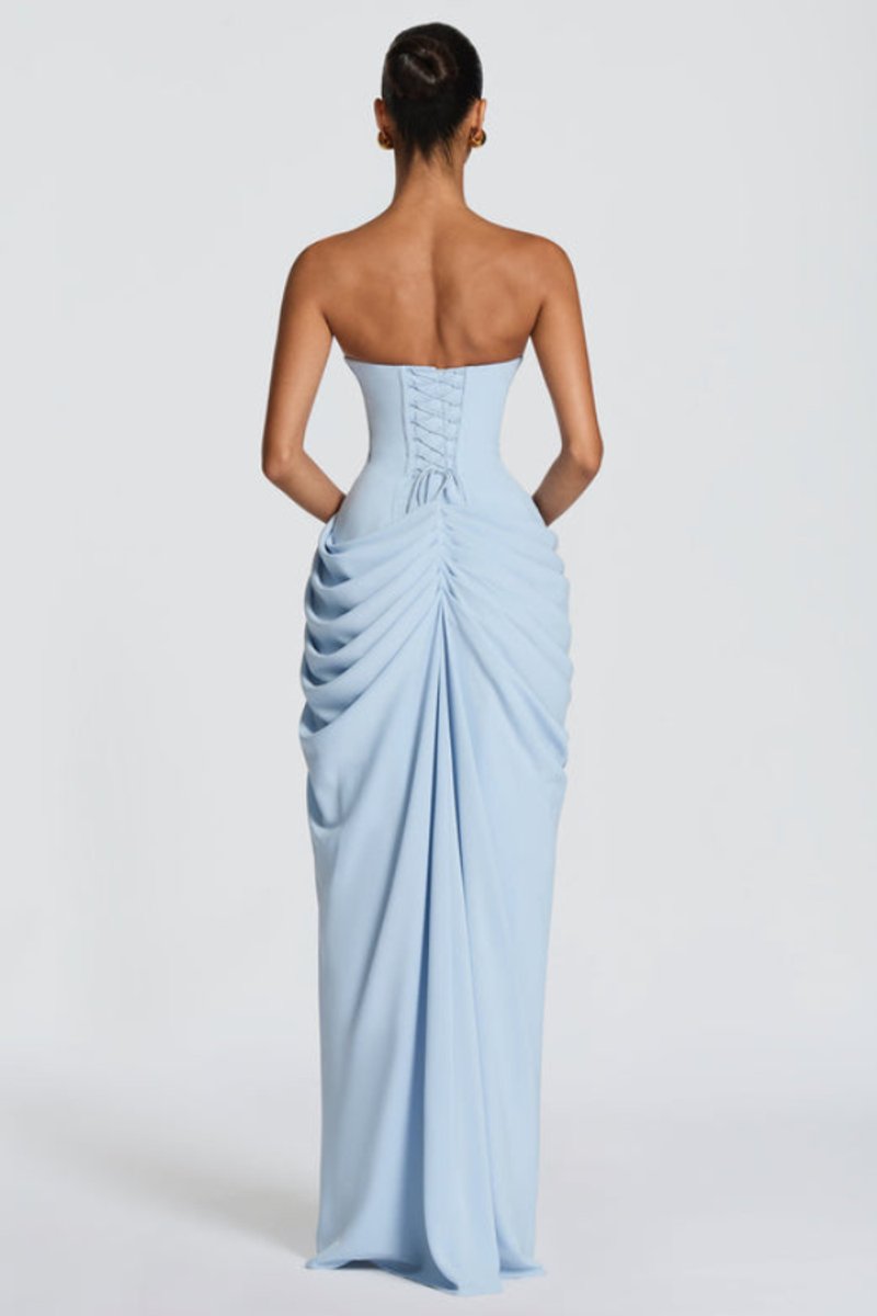 Slimzy Women's Strapless Draped Side-Slit Maxi Dress – product image 6 of 18