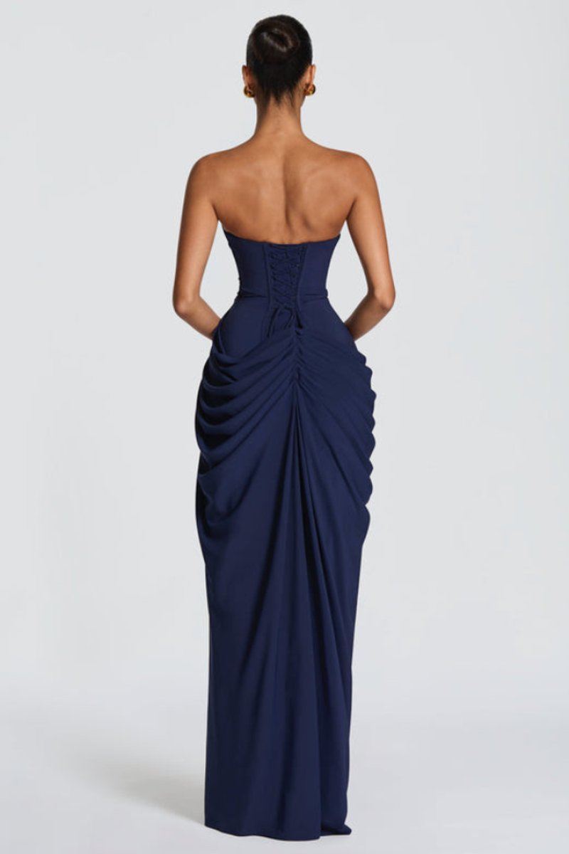 Slimzy Women's Strapless Draped Side-Slit Maxi Dress – product image 9 of 18
