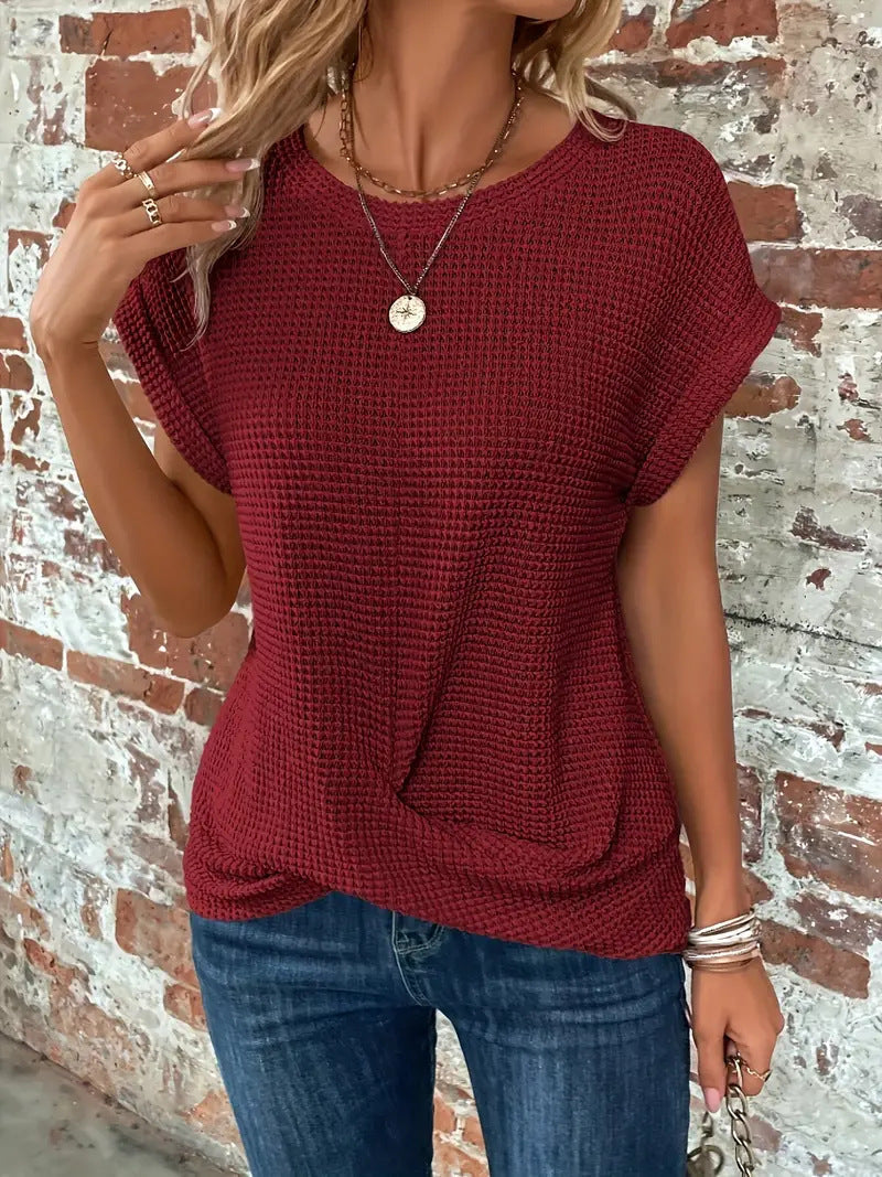 Sylvia | Women's Waffle-Knit Short-Sleeve T-Shirt — product image 2