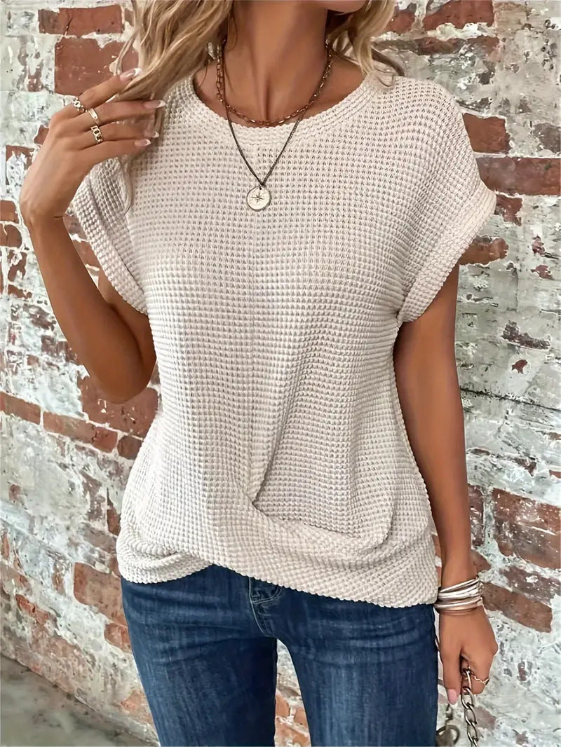 Sylvia | Women's Waffle-Knit Short-Sleeve T-Shirt — product image 4