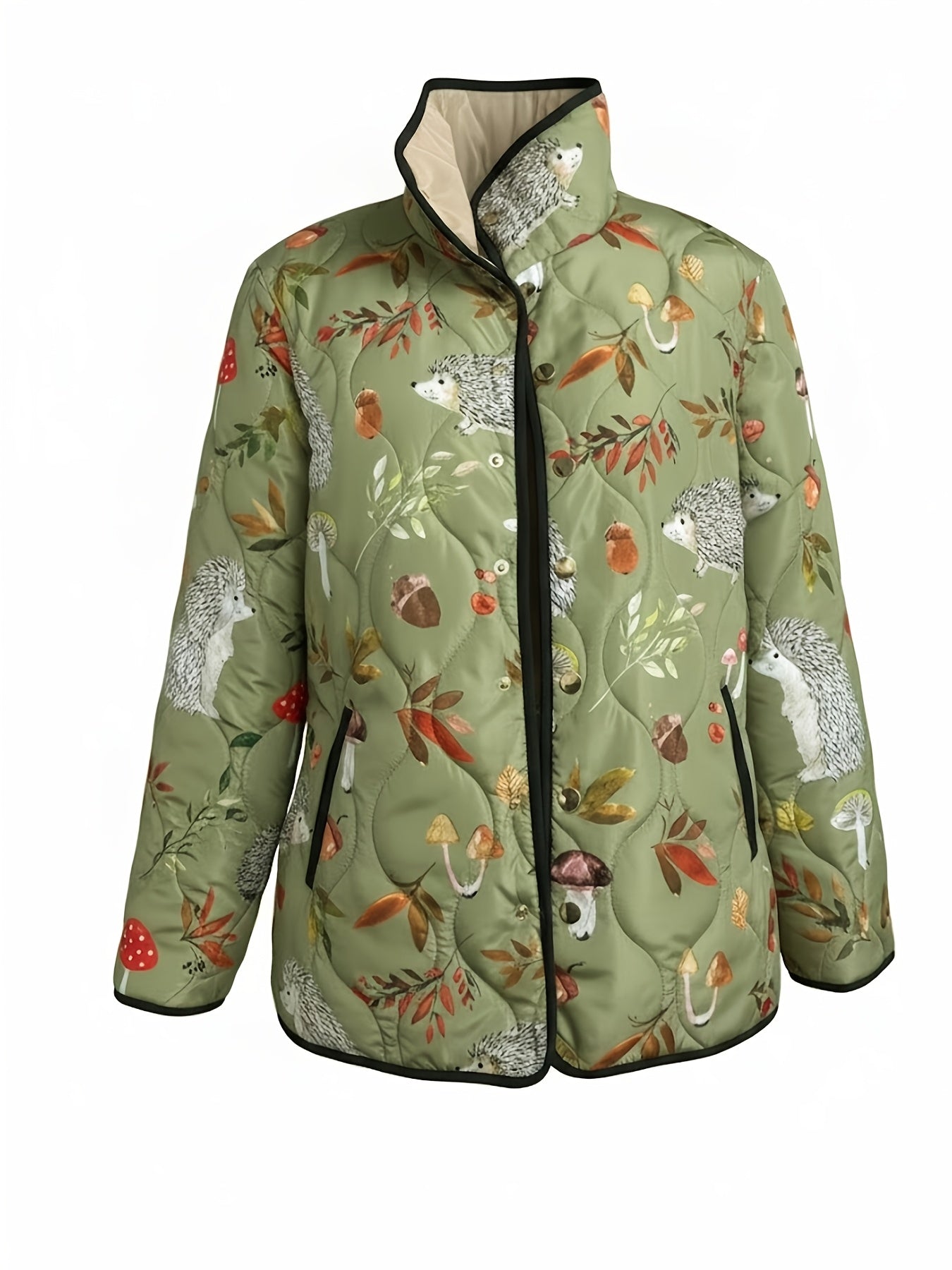 Teagan | Women's Hedgehog-Print Quilted Jacket — product image 3