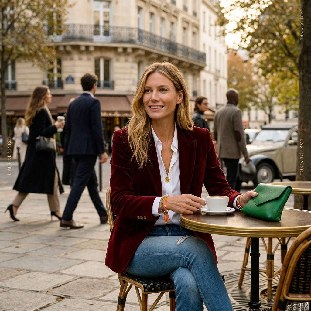 Valentina | Women's Velvet-Look Gold-Button Blazer — product image 2