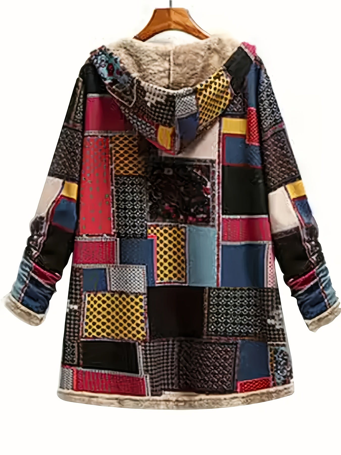 Victoria | Women's Patchwork-Print Hooded Coat — product image 2
