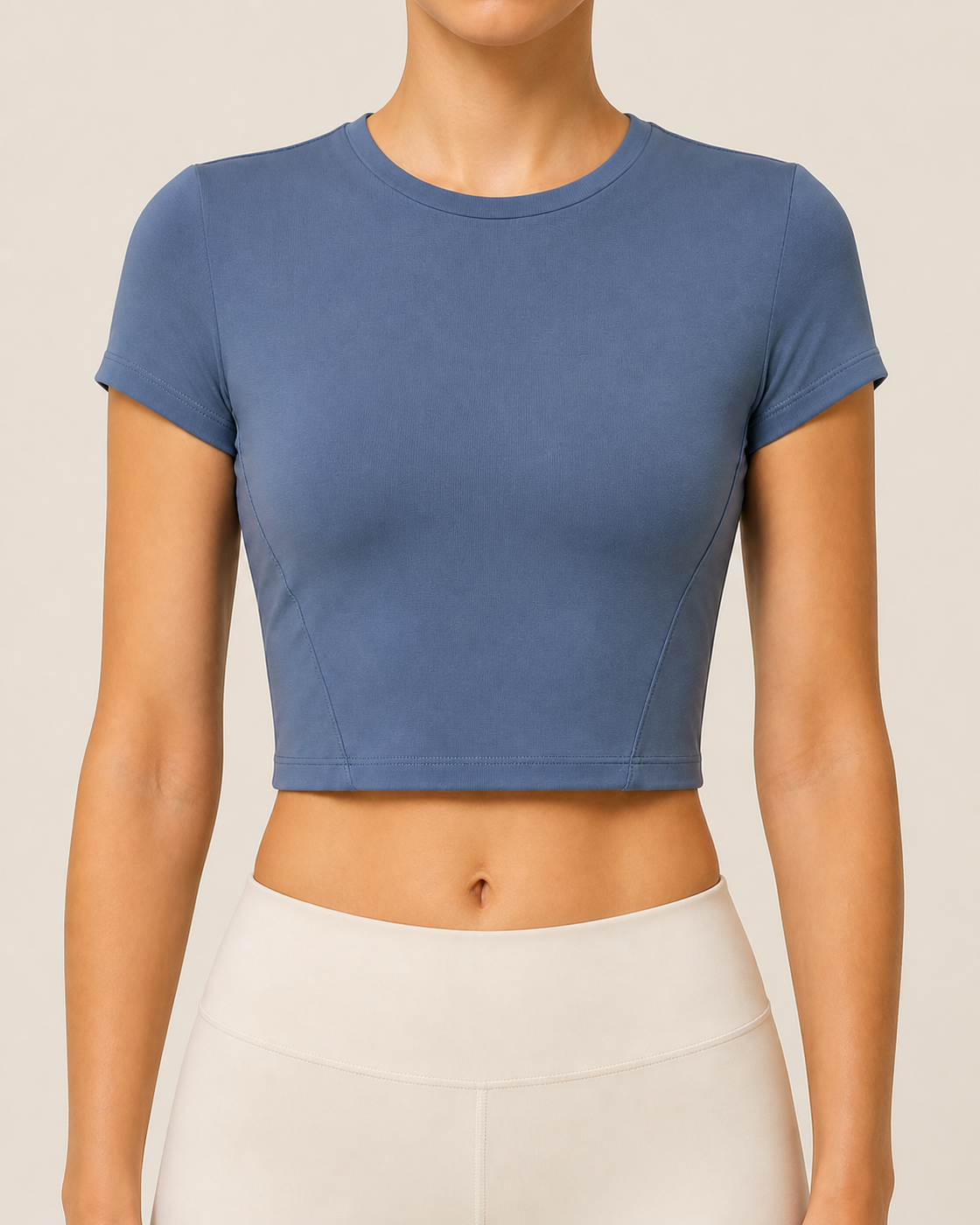 Women's Axis Cropped Top — Slate Blue — front catalog view