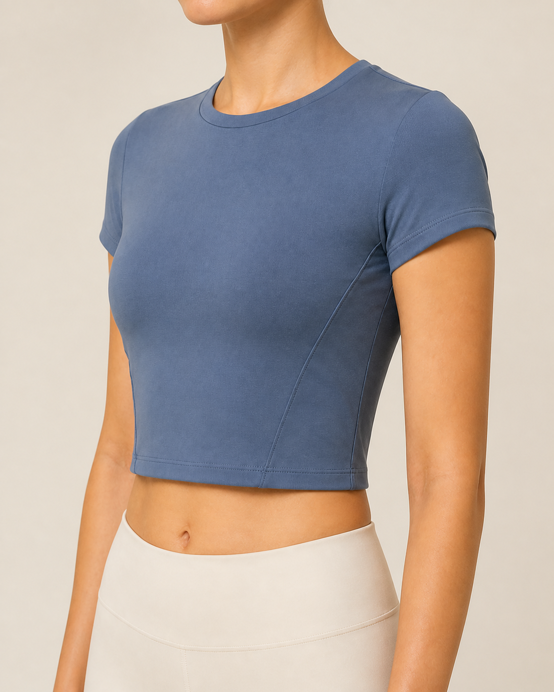 Women's Axis Cropped Top — Slate Blue — alternate view
