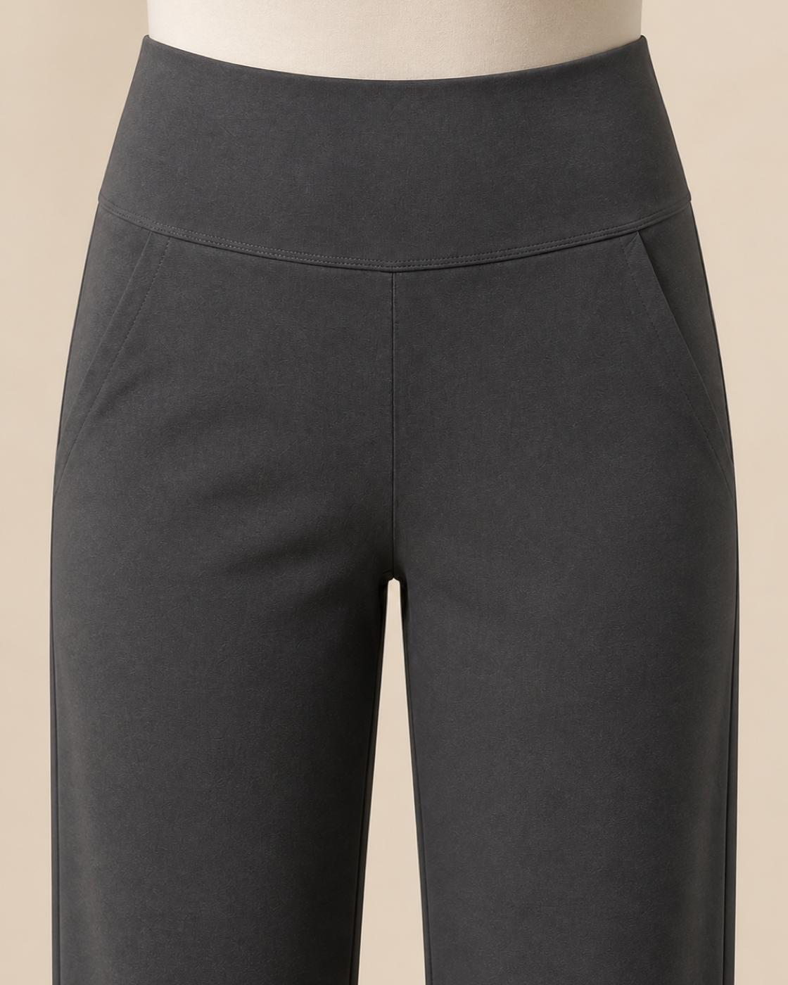 Women's Harbor Straight-Leg Pants — Charcoal — construction detail
