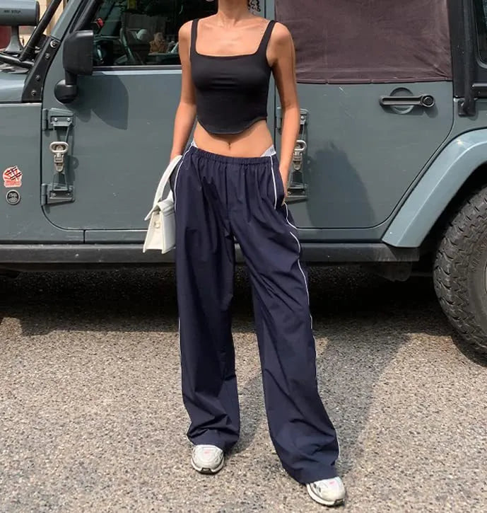 Zoe | Women's Side-Stripe Wide-Leg Track Pants — product image 1